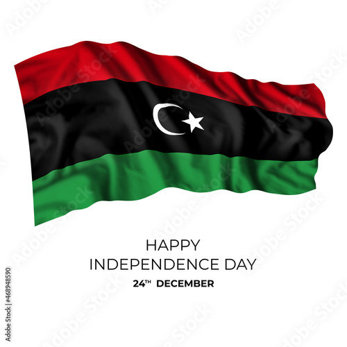 Libya isolated flag for independence day card