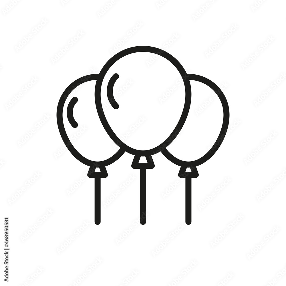 Balloon icon. Holiday. Simple linear vector illustration on a white background Balloon icon. Holiday. Simple linear vector illustration on a white background