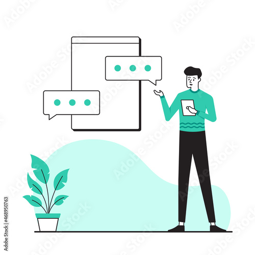 online conversation concept illustration