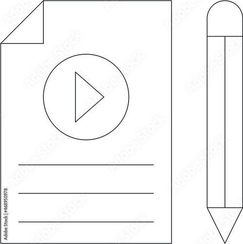 cinema hall and movie making icon document and paper