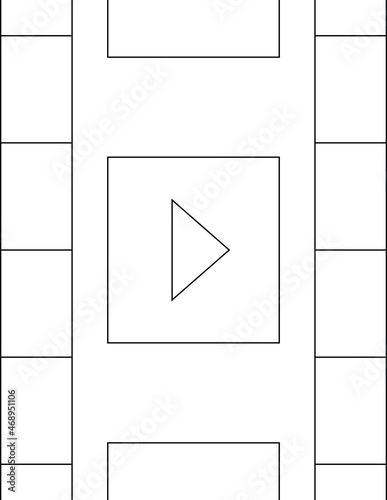 cinema hall and movie making icon film reel and video file