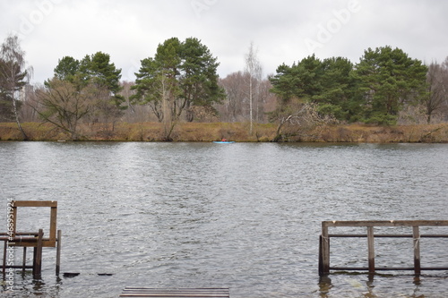 lake in the park, river rower