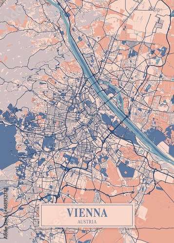 Photography Vienna - Austria Breezy City Map