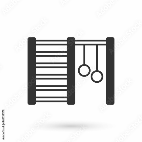 Grey Wooden Swedish wall icon isolated on white background. Swedish stairs. Vector