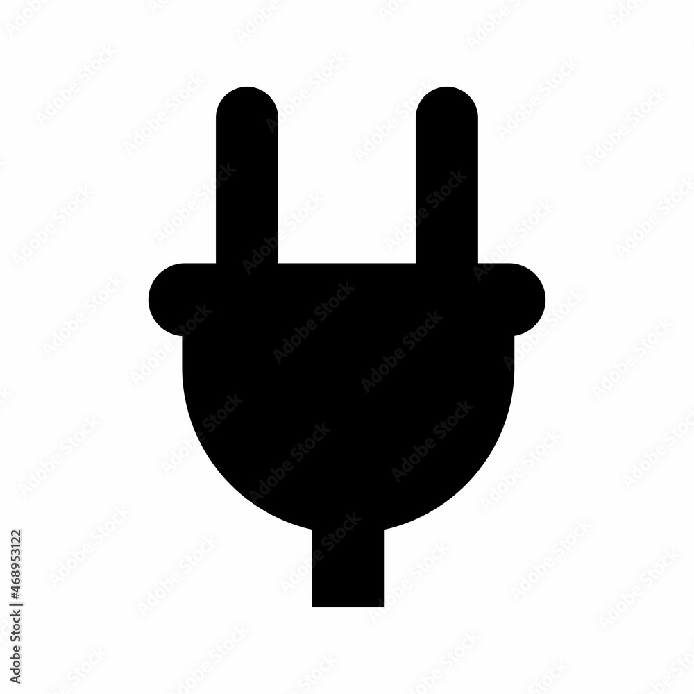 Electric plug icon isolated on white background. Vector image silhouette. Electric plug icon isolated on white background. Vector image silhouette.