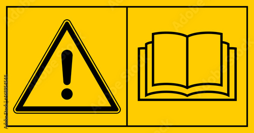 cmssn1 CombinationMachineSafetySignNew cmssn - mssn5mssn6h horizontal - Maschinenkennzeichnung ISO 11684 . Vor Inbetriebnahme die Betriebsanleitung und Sicherheitshinweise lesen - user manual . g10856