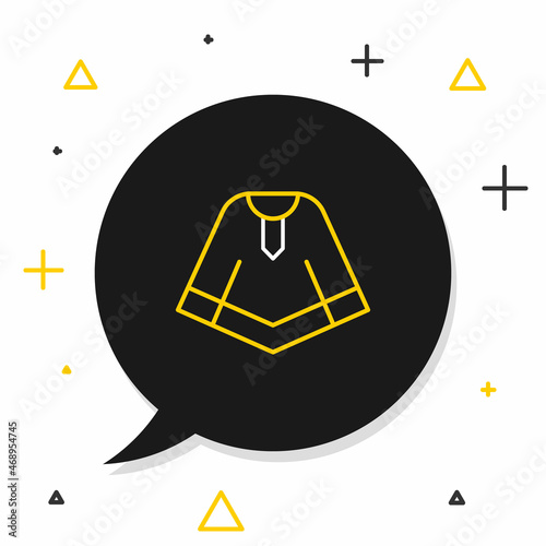 Line Traditional mexican poncho clothing icon isolated on white background. Colorful outline concept. Vector