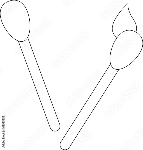 grill and barbecue icons matchstick and burn