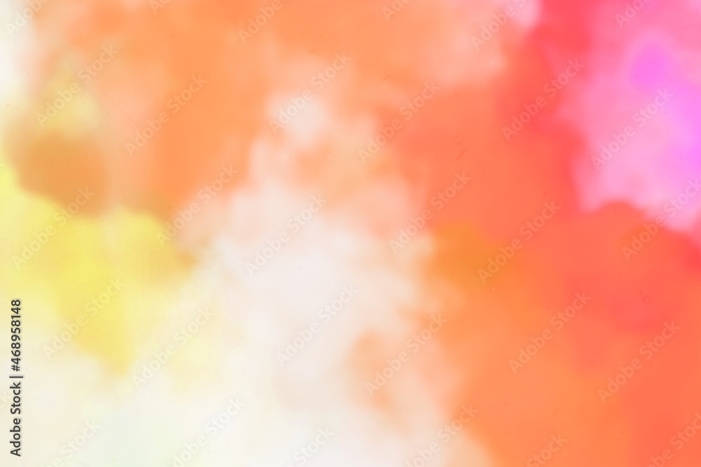 Colorful watercolor beautiful texture and background. Place fore text. High resolution watercolor background. White, orange, pink, white colors. Soft pastel texture for design