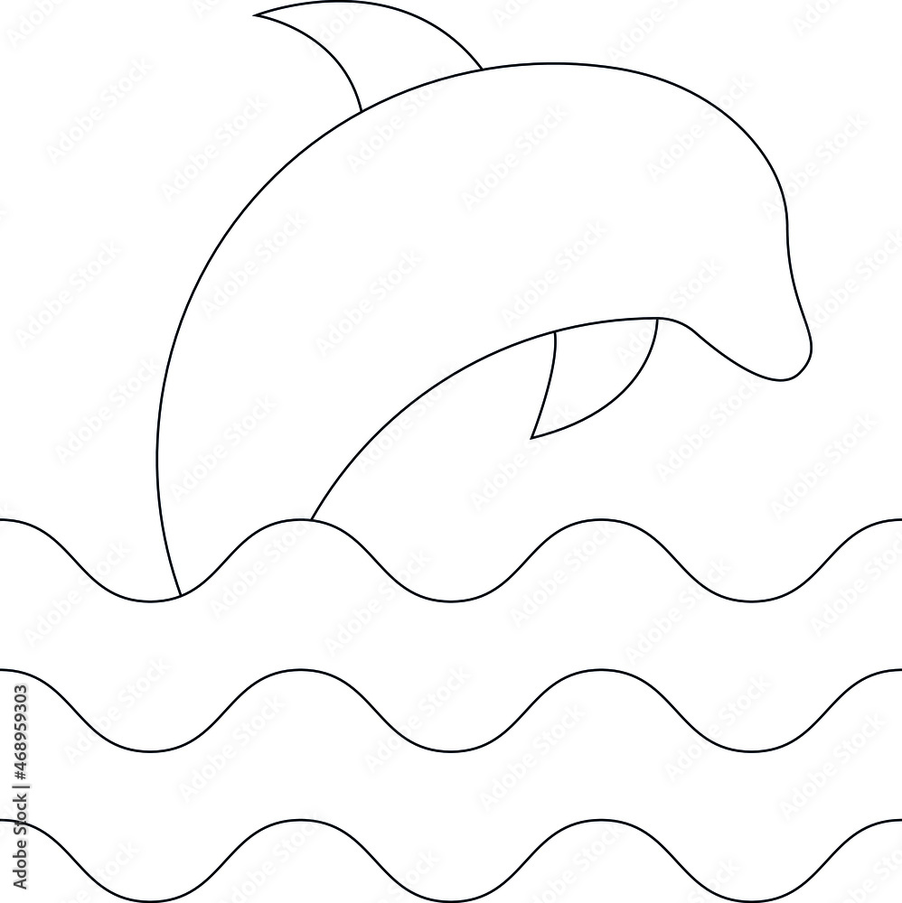 Fototapeta premium holidays icon dolphin and sea life