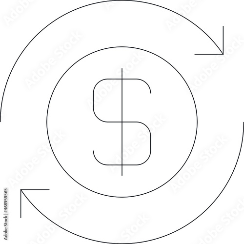 global market economics icon dollar  and return