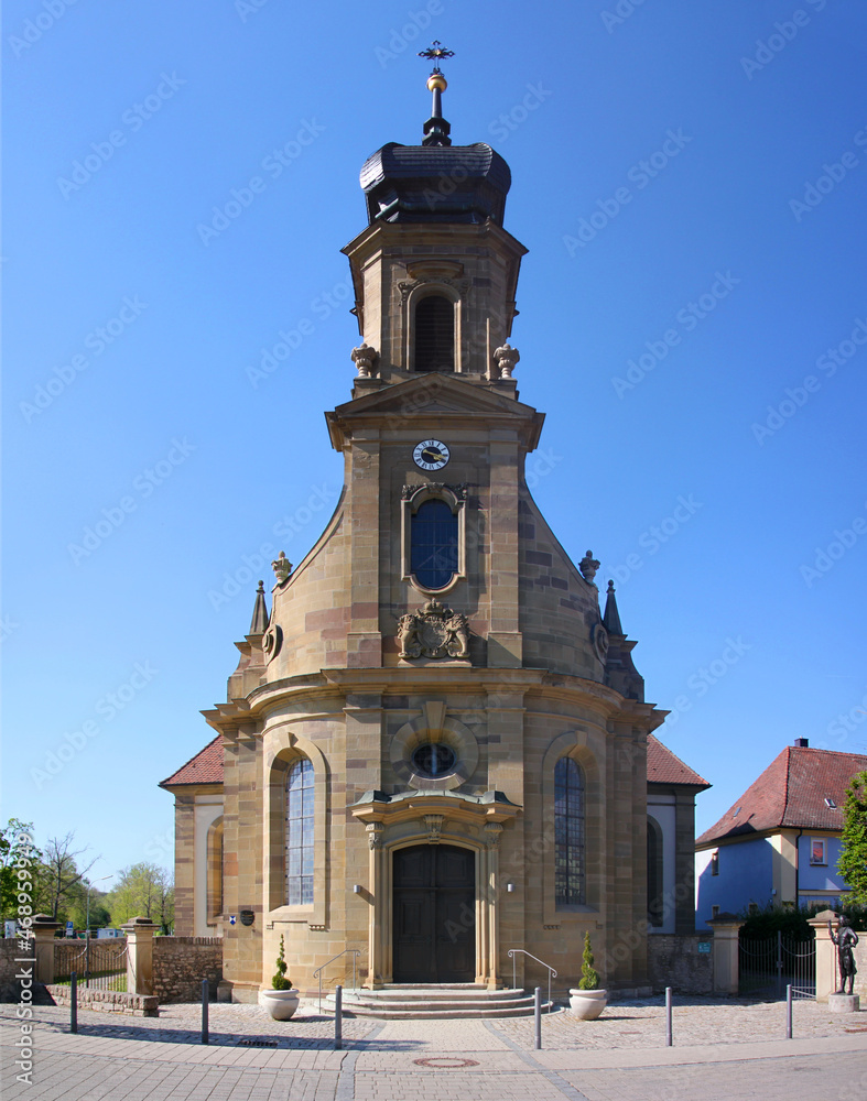Baroque chapel of the Holy Cross in the old town of Kitzingen, Franken region in Germany