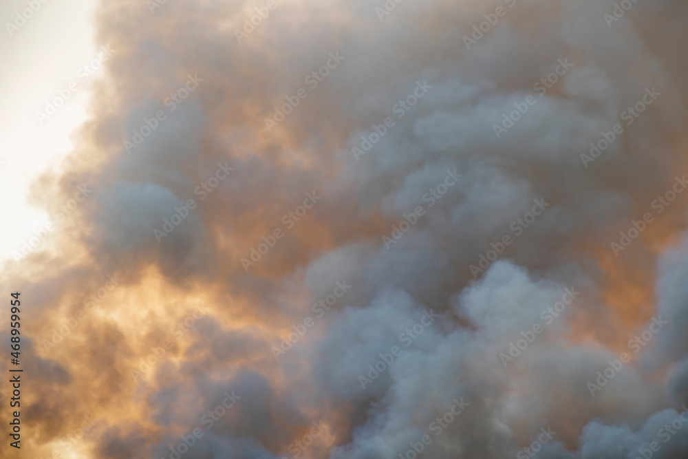 smoke pattern background of fire burn in grass fields