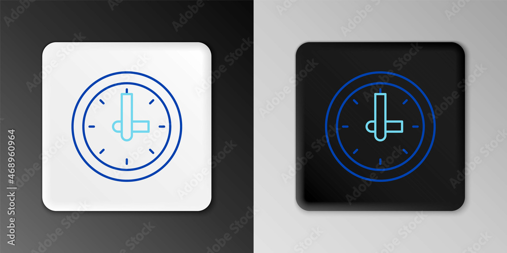 Line Clock icon isolated on grey background. Time symbol. Colorful outline concept. Vector Line Clock icon isolated on grey background. Time symbol. Colorful outline concept. Vector