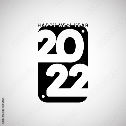 Happy New Year 2022 greeting text design. for cover, brochure, template, 