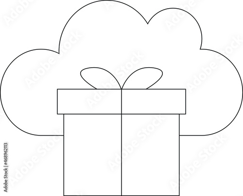 cloud computing icon present and package