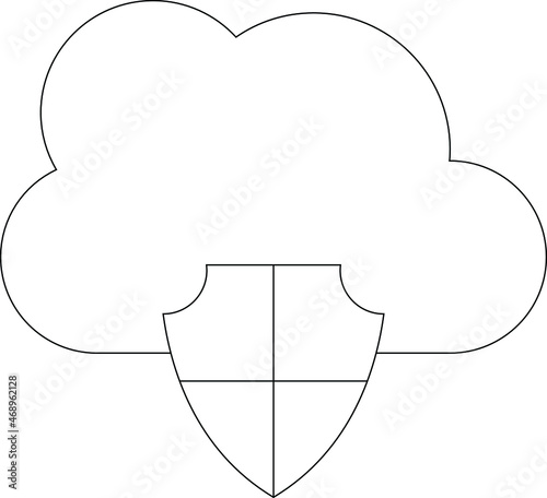 cloud computing icon protecting and security