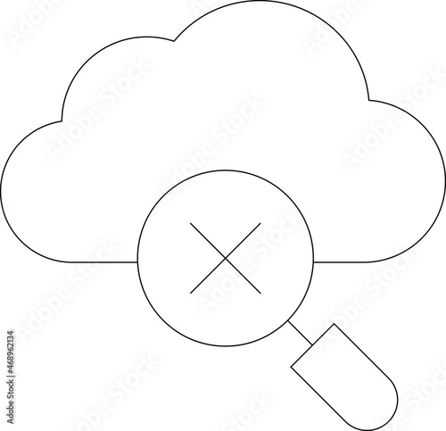 cloud computing icon offline and erase