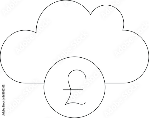 cloud computing icon cloud service and coin