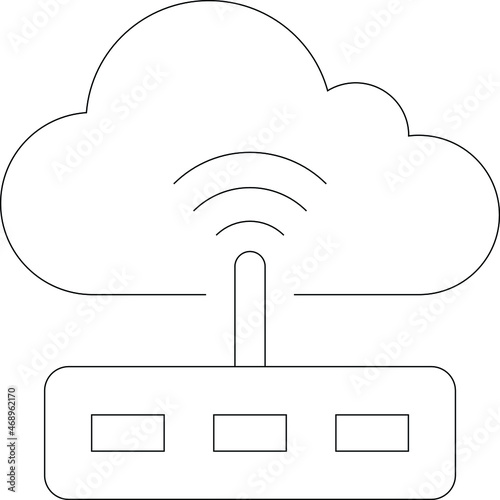 cloud computing icon wireless and router