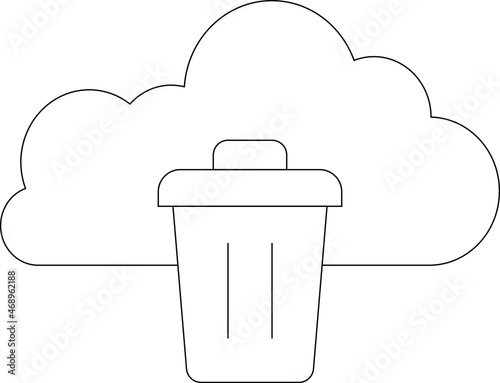 cloud computing icon dustbin and remove