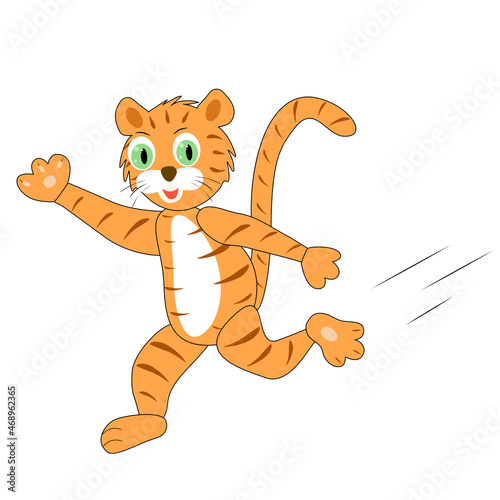 running tiger cub