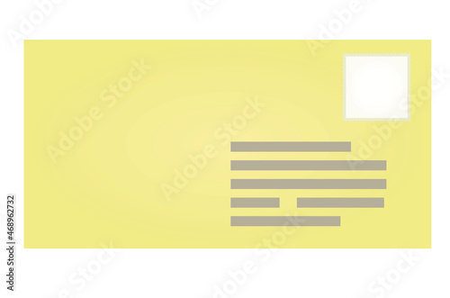 Yellow mail icon. vector illustration