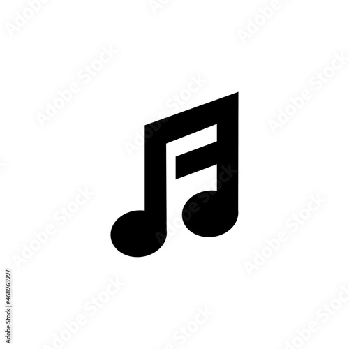 letter F logo music illustration note design template