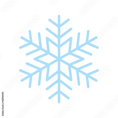 Snowflake icon, vector snow symbol isolated on white background