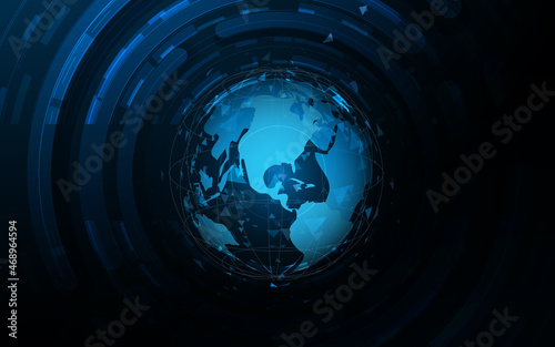 Abstract Global network connection. Futuristic technology digital hi tech concept background. Vector illustration