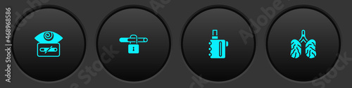 Set Hypnosis, No smoking, Electronic cigarette and Disease lungs icon. Vector