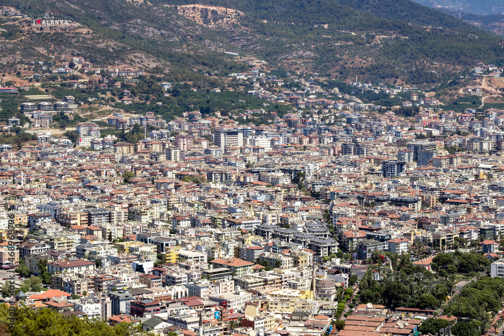 Urban landscape of the city of Alanya.