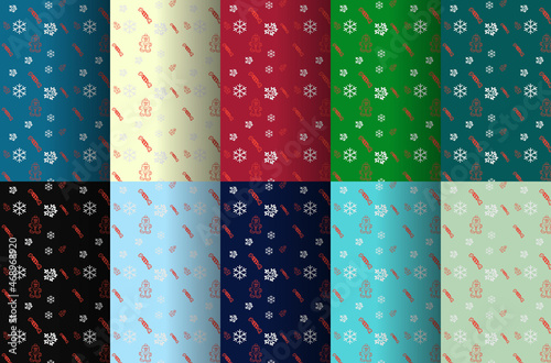 Seamless Christmas pattern | Christmas Candy Pattern set