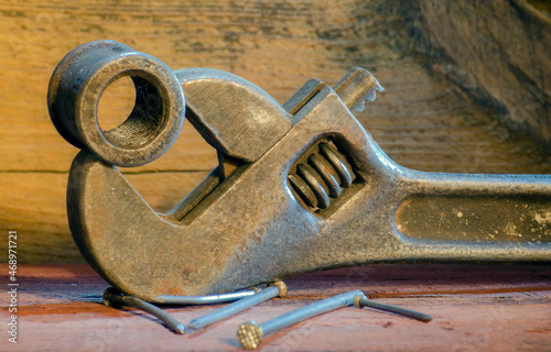 old rusty wrench