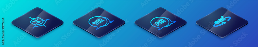 Set Isometric line Augmented reality AR, 3d modeling, 360 degree view and Virtual icon. Vector Set Isometric line Augmented reality AR, 3d modeling, 360 degree view and Virtual icon. Vector