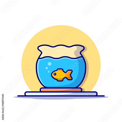 Fish Swimming In The Aquarium Cartoon Vector Icon Illustration. Animal Nature Icon Concept Isolated Premium Vector. Flat Cartoon Style