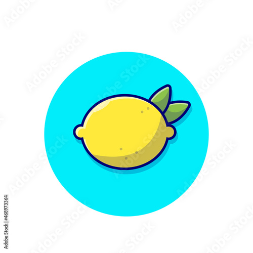 Lemon Cartoon Vector Icon Illustration. Food Nature Icon Concept Isolated Premium Vector. Flat Cartoon Style