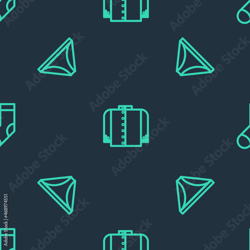 Set line T-shirt, Men underpants and Socks on seamless pattern. Vector