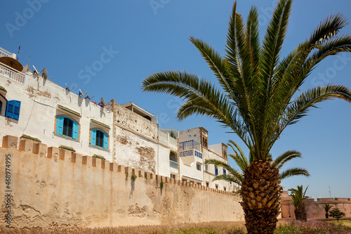 Old city walls of the Medina in Essaouira, Morocco