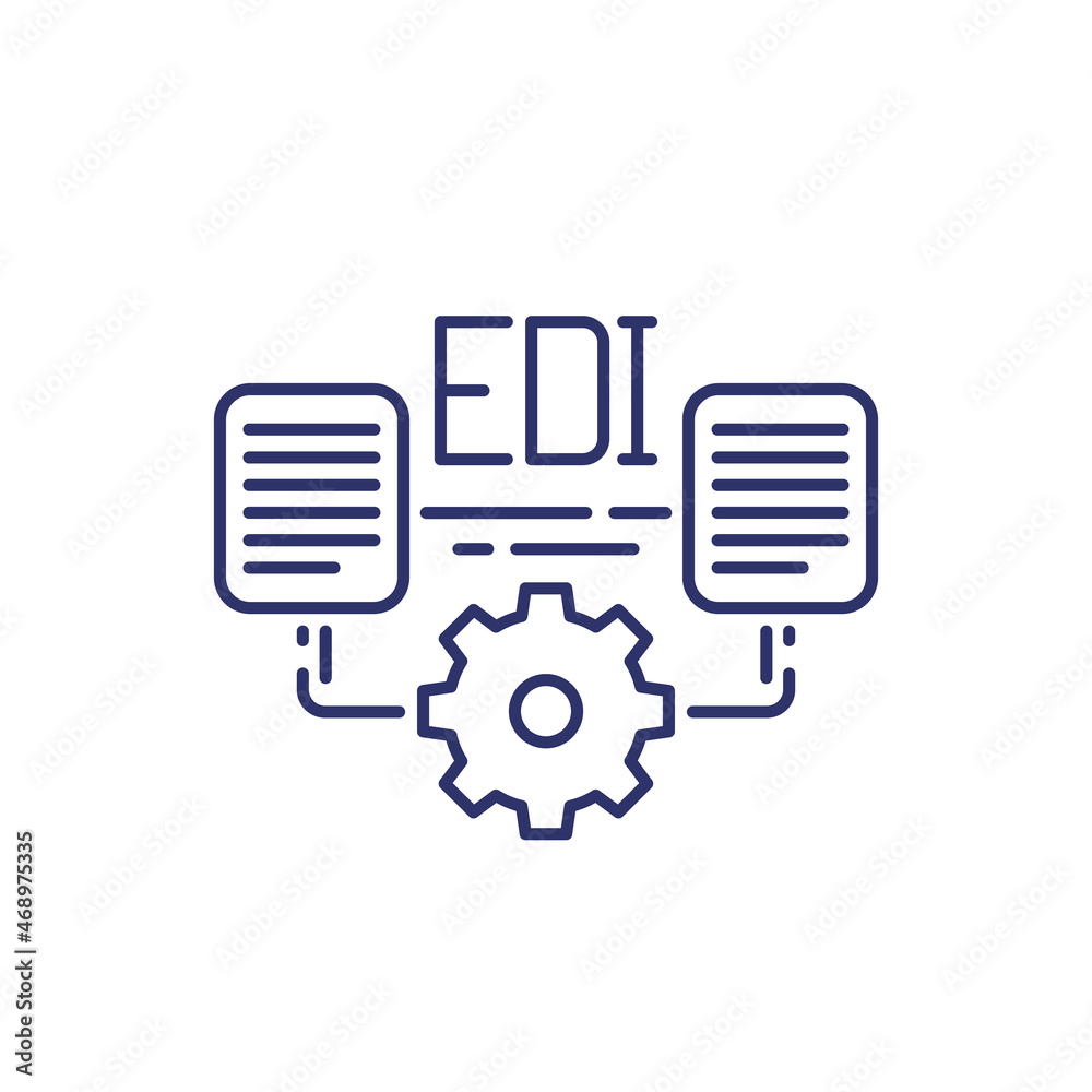 EDI icon, Electronic Data Interchange line vector EDI icon, Electronic Data Interchange line vector