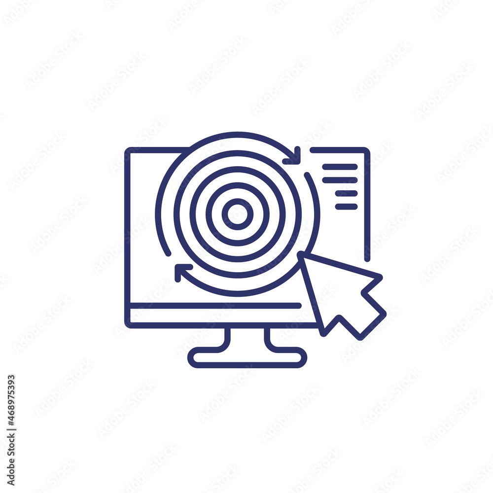 retargeting, online marketing line icon retargeting, online marketing line icon