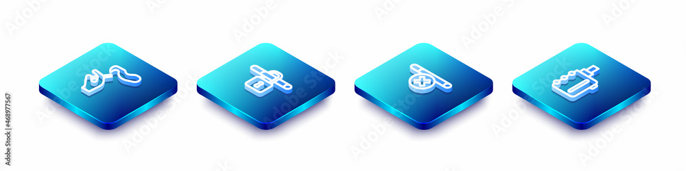 Set Isometric line Hand with smoking cigarette, No, and Electronic icon. Vector Set Isometric line Hand with smoking cigarette, No, and Electronic icon. Vector