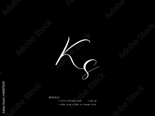 Signature KS Logo, Creative KS k s letter logo icon image design for all kind of use