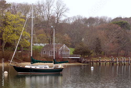 Sail Boat on bay at Martha's Vineyard photo