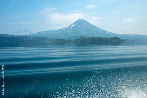 Volcano at the Kurile Lake in Kamchatka, Russia photo