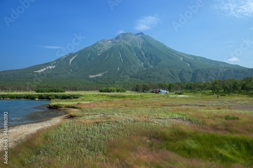 Khodutka volcano with thermal springs  Kamchatka  Russia