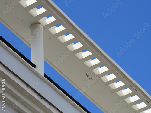 Detail of pergola in an Art-Deco house in the town of Icod de los Vinos. Tenerife. Canary Islands. Spain.