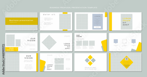 Yellow minimal business slides presentation template