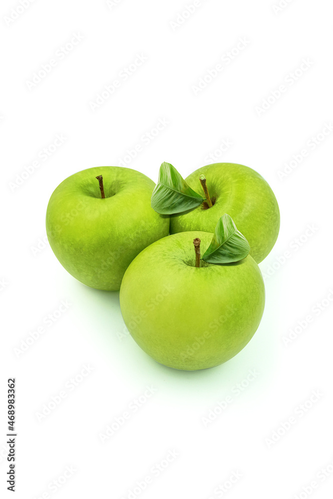 Green apple isolated on white backdrop