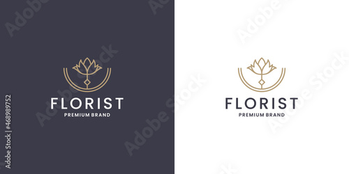luxury flower branding logo design template